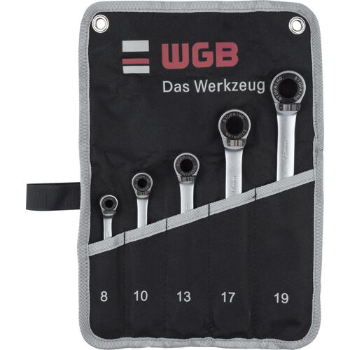 Wrench & Tong WGB ring open-end wrench set with ratchet 235RT 5-piece Black