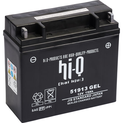 Motorradbatterien Hi-Q Batterie AGM Gel geschlossen 51913, 12 Volt, 19 Ah Neutral