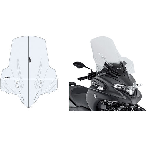 Windshields & Screens Givi windscreen D2149STG clear for Yamaha Tricity 300