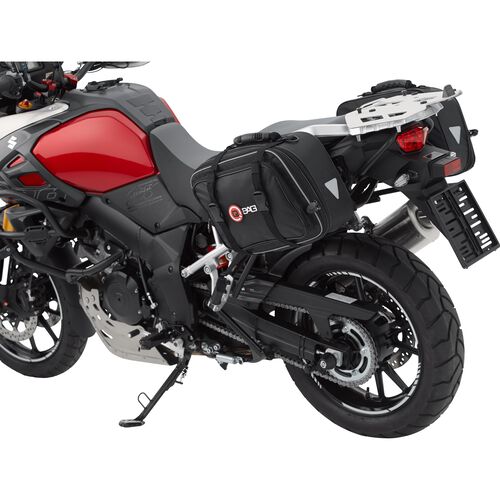 Motorbike Saddlebags QBag saddle bag pair 01 removable 30-46 liters storage space Black