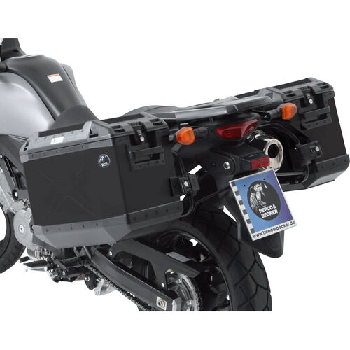 Sidecases Hepco & Becker Xplorer Cutout sidecase set black for Suzuki DL 650 V-Strom Grey