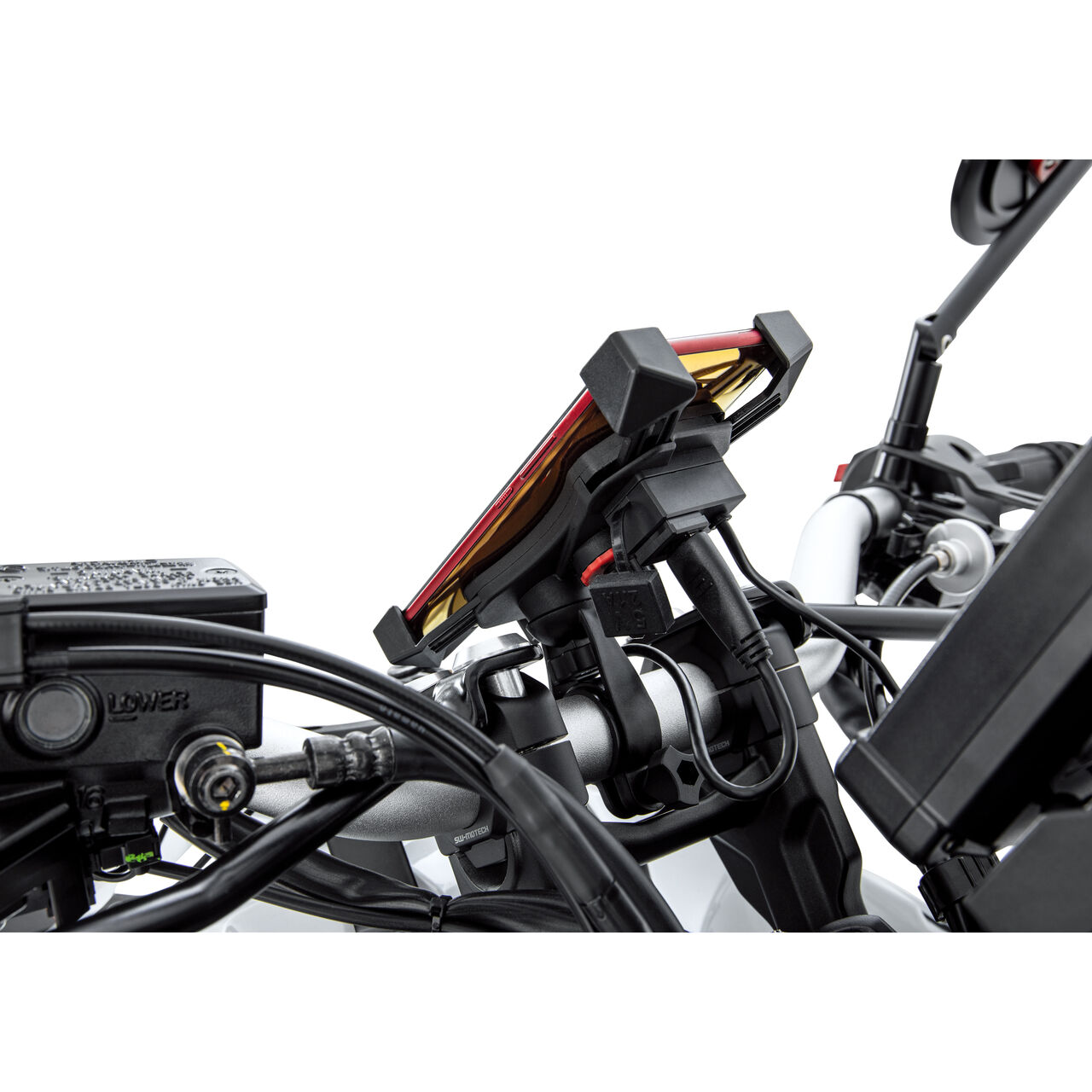 Hashiru Universal Smartphone-Halter mit Ladefunktion Grau kaufen - POLO  Motorrad