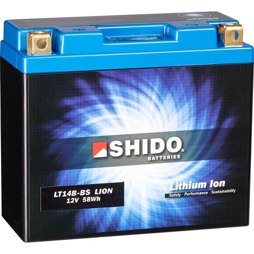 Motorcycle Batteries Shido lithium battery LT14B-BS, 12V, 5Ah (YT14B-BS/GT14B-4) Neutral