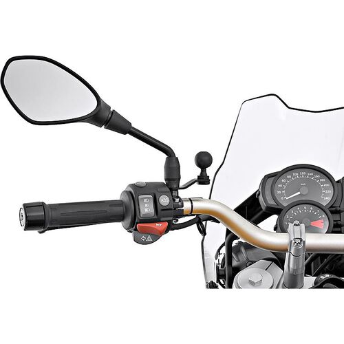 Motorrad Navi- & Smartphonehalter Berni`s Geräte-/Navihalter NH1-16 Kugel an Lenkerspiegel schwarz Braun