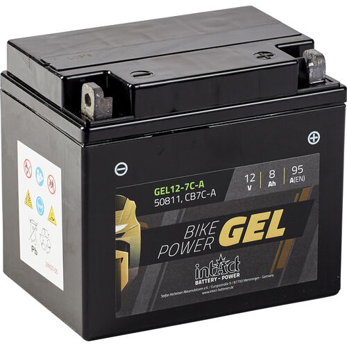 Batteries de moto intAct batterie Bike Power gel fermé B7C-A  12 Volt, 8Ah (CB7C-A/50 Neutre