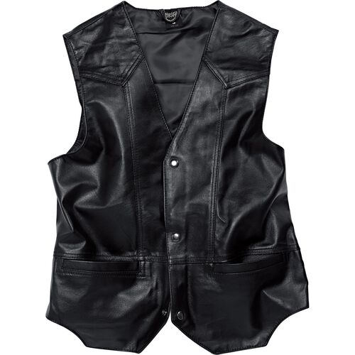 Motorcycle Vests Spirit Motors Leather vest 1.0, buttoned Black