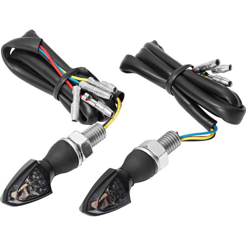 Motorcycle Rear Lights & Reflectors Hashiru LED backlight/indicator pair ST30 M8 black, tinted glass