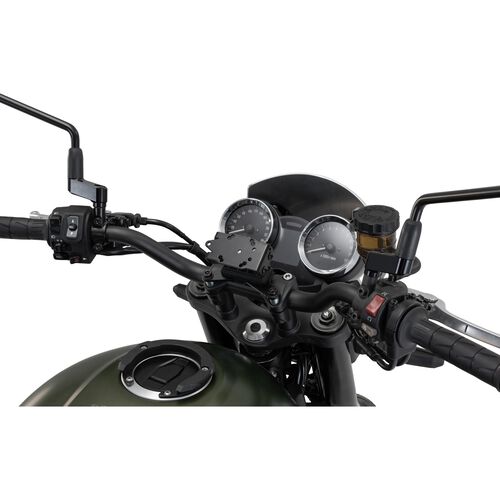 Motorrad Navi Stromversorgung SW-MOTECH QUICK-LOCK Navi-Halter an Lenker für Kawasaki Z 900 RS Grau