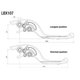 Bremshebel einstellbar/breitenvariabel LBX107B schwarz
