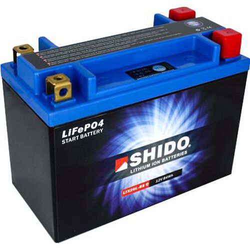 Motorcycle Batteries Shido lithium battery LTX20L-BS Q 12V, 7Ah (YTX15/20,YB16-/18) Neutral