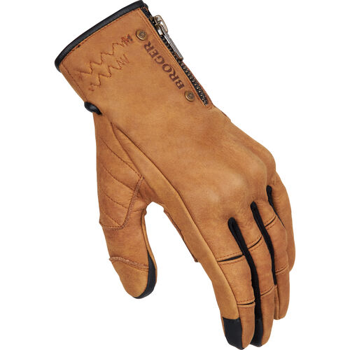Motorcycle Gloves Chopper & Cruiser Broger Florida Lady Leather Glove cognac XL Brown