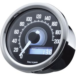 Instrumente & Uhren Daytona Tacho Velona Ø60mm weiß bis 200 Km/h chrom