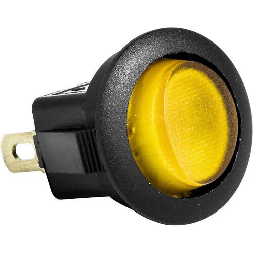 Commutateurs & interrupteurs de contact de moto Paaschburg & Wunderlich interrupteur d'installation on/off Ø20mm illuminé en jaune Neutre