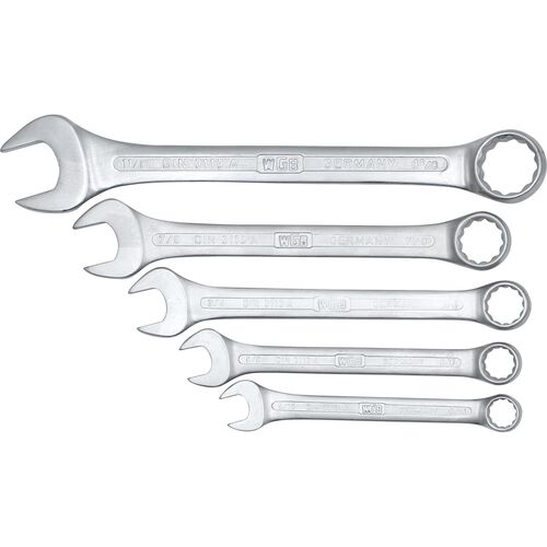 Wrench & Tong WGB ring open end wrench set inch 230RB 5-piece Red