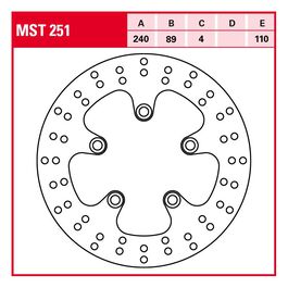 brake disc Street rigid MST251 240/89/110/4mm