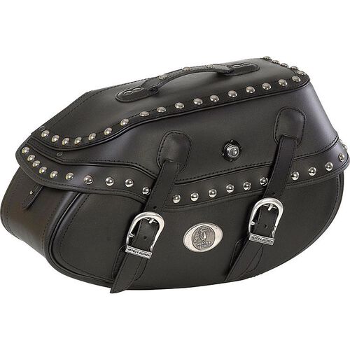 Motorbike Saddlebags Hepco & Becker leather saddle bag pair Buffalo Custom 42 liters black Neutral