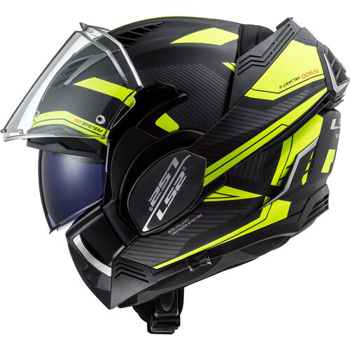 LS2 Valiant II Modular Helmets Revo Matt Black H-V Yellow