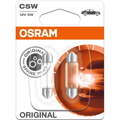 Osram Original Leuchtmittelpaar C5W 12V, 5W Soffitte 36mm SV8.5-8