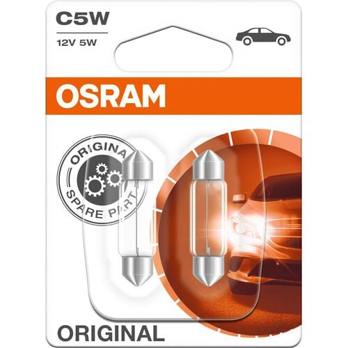 Ampoules & systèmes d’éclairage de moto Osram Original ampoule couple C5W 12V, 5W feston 36mm SV8.5-8 Neutre
