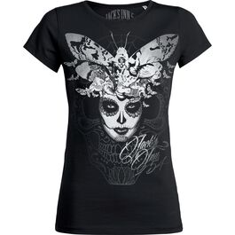Femme T-Shirt Girlie "Mariposa Muerto" noir