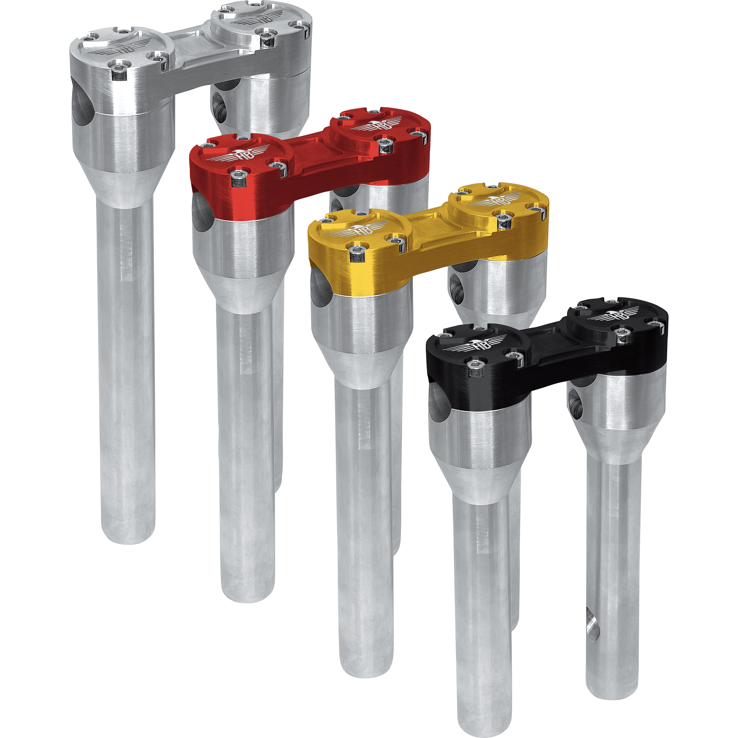 HeinzBikes Clubstyle Straight Risers für 25,4mm/1" 20cm/8" silber/schwa - Motorradteile & Ersatzteile - Anbauteile