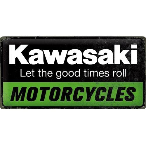 Nostalgic-Art-Blechschild 25 x 50 "Kawasaki – Let the good times roll"-5731471207000170