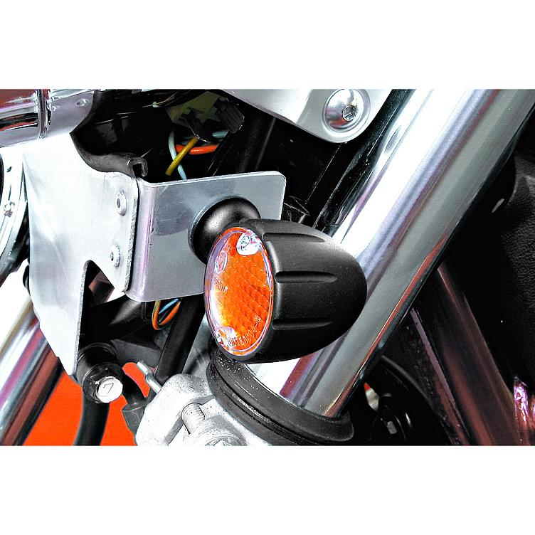 Shin Yo-Blinkerpaar Arizona 12V/H21 M10 Metall Ø40mm kurz schwarz-5539731021000063