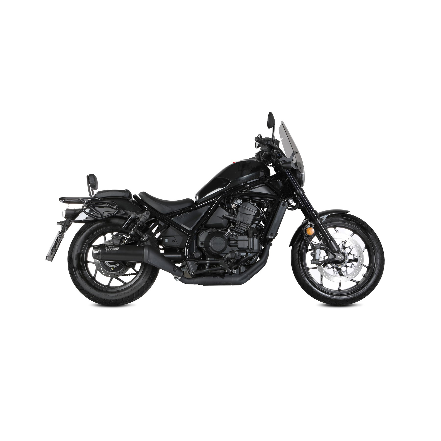 MIVV-Auspuff HR-1 schwarz/Carbon lang für CMX 1100 Rebel 22-24-0001269003000009