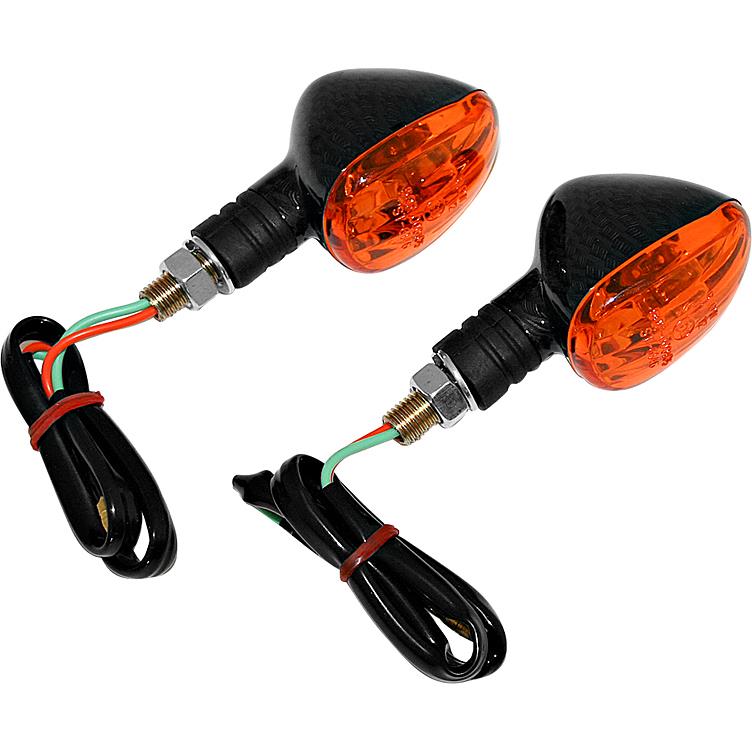 Shin Yo Blinkerpaar Little Duke 12V/10W M10 carbonlook - Motorradteile & Ersatzteile - Beleuchtung