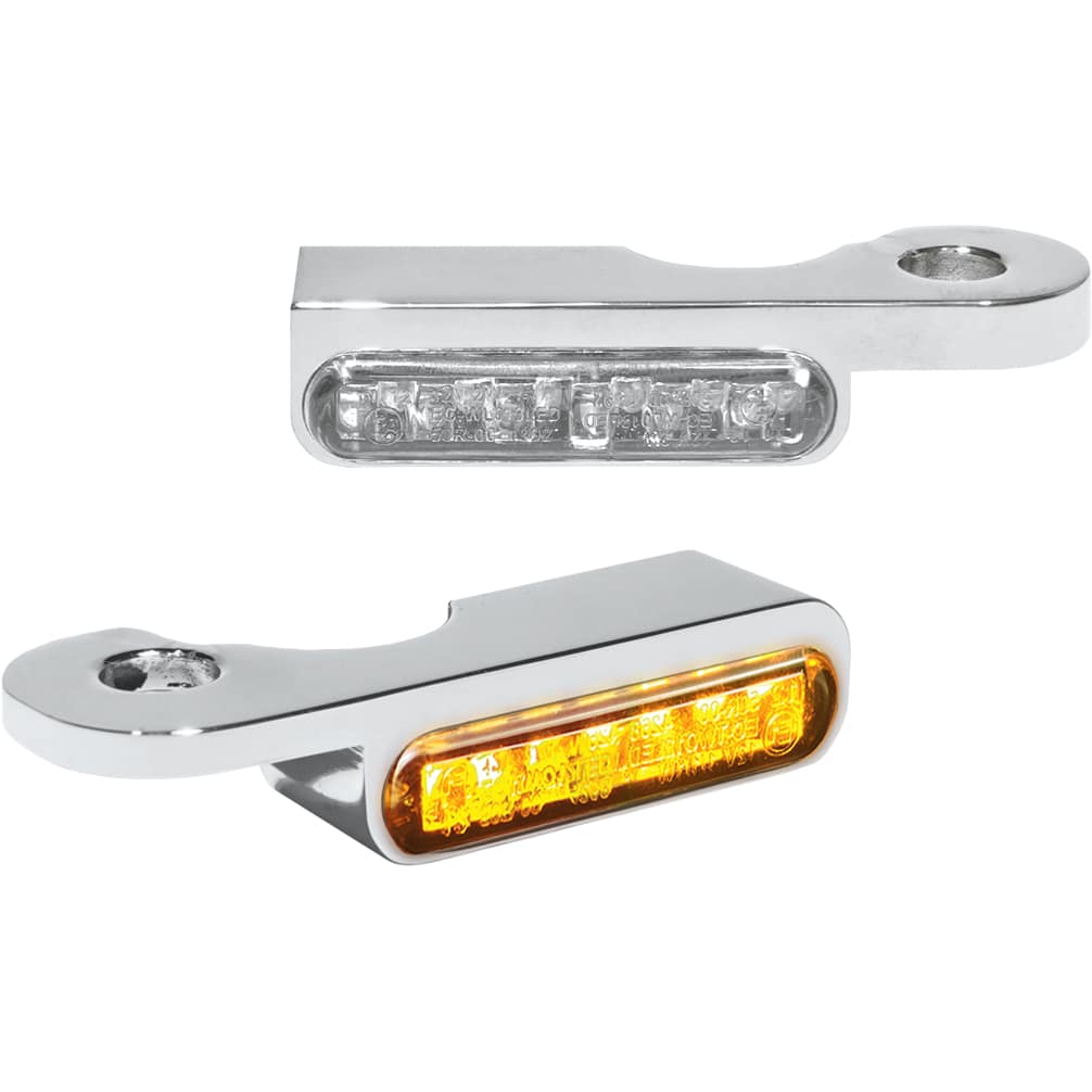 HeinzBikes LED Alu Blinkerpaar vorne chrom für Harley Touring 2021- - Motorradteile & Ersatzteile - Beleuchtung