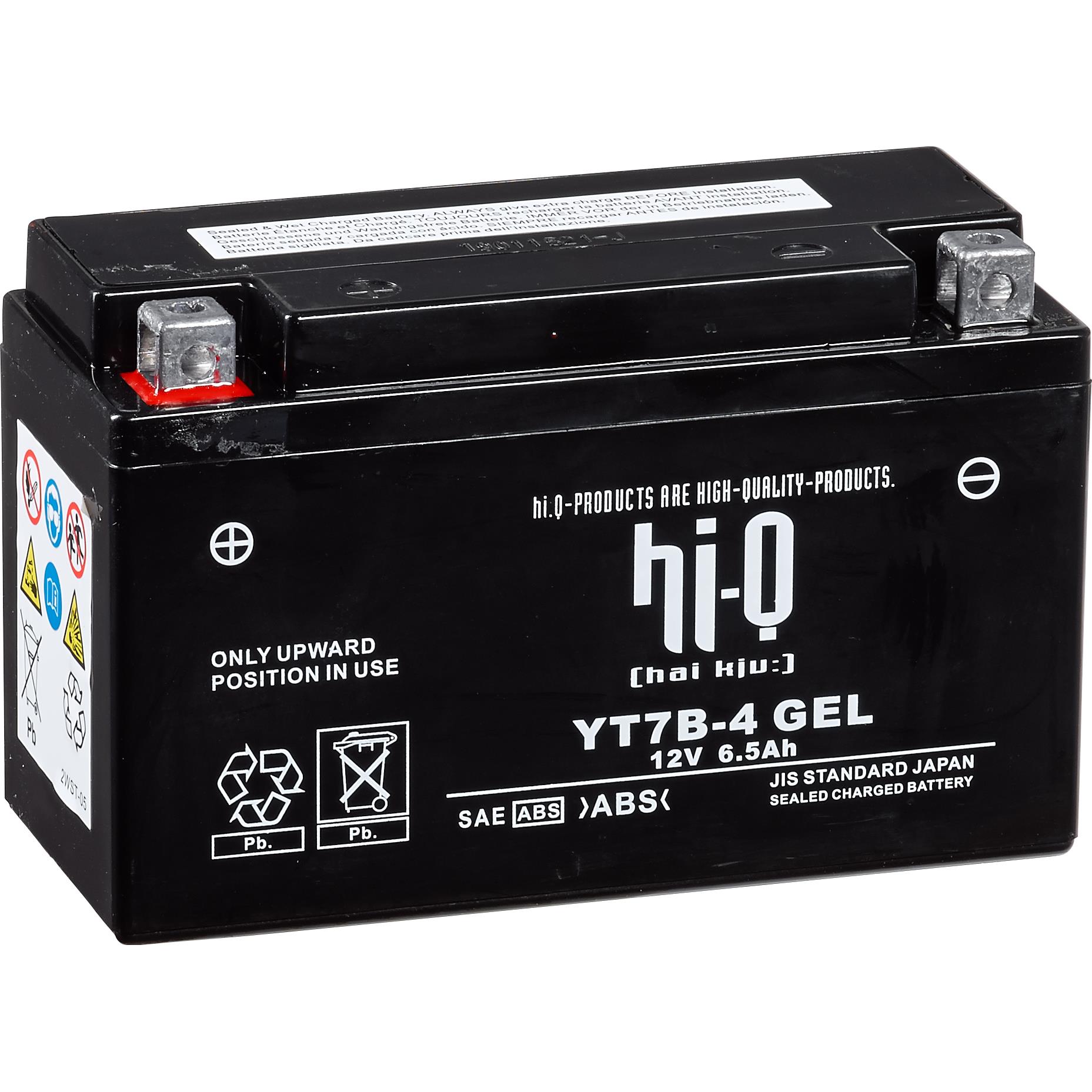 Hi-Q batteria AGM Gel sigillata HT7B-4, 12V, 6,5Ah (YT7B-4)