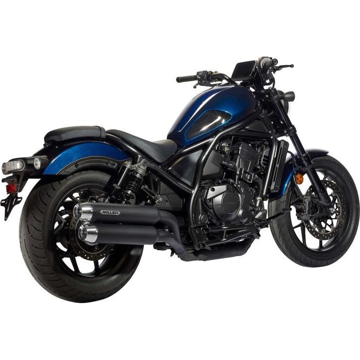 Miller Exhaust Auspuff Tapered schwarz/poliert Paar für CMX 1100 Rebel 21- - Motorradteile & Ersatzteile - Auspuff