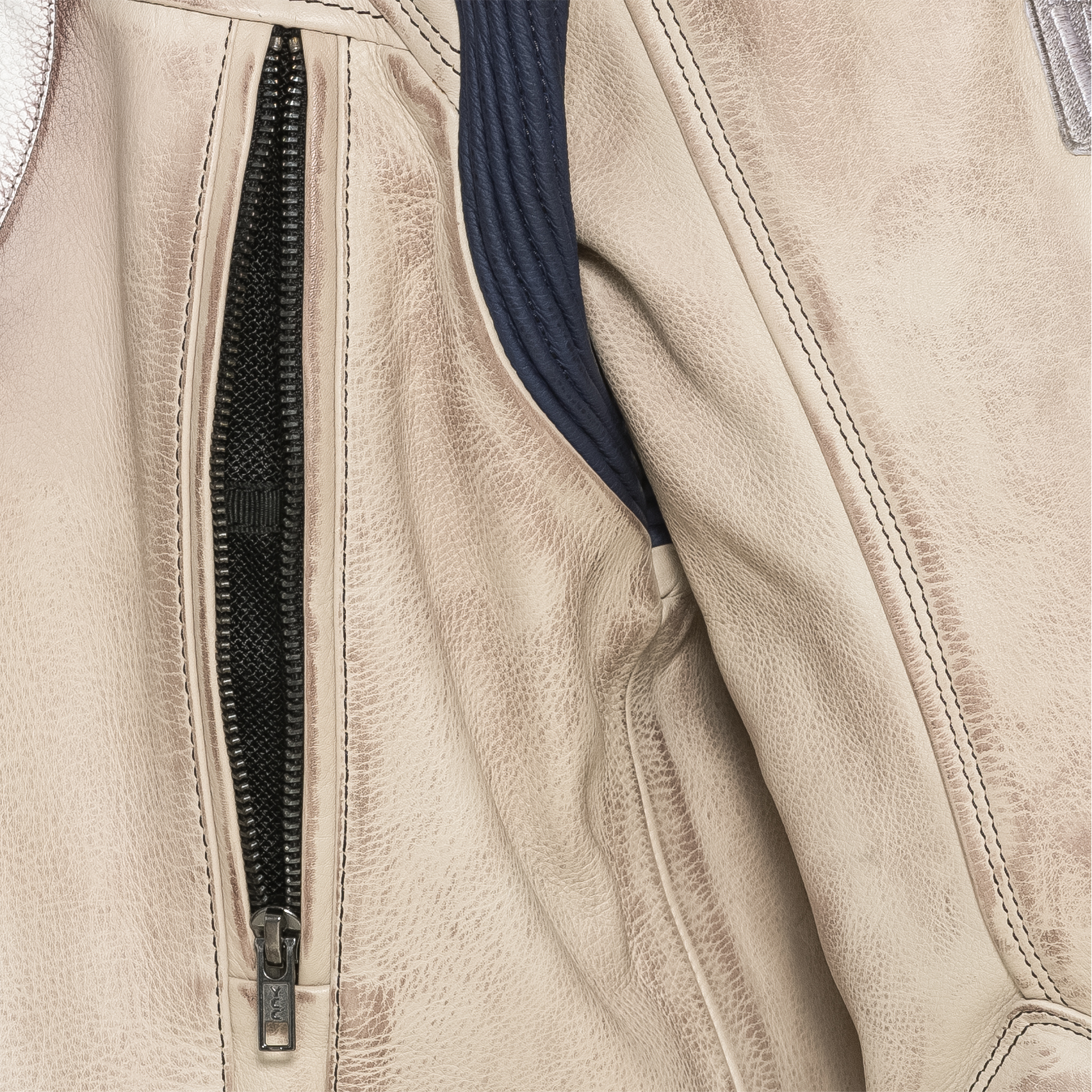 Spirit Motors-Klassik Lederjacke 4.0 weiß/rot/blau 3XL-1005791999005013