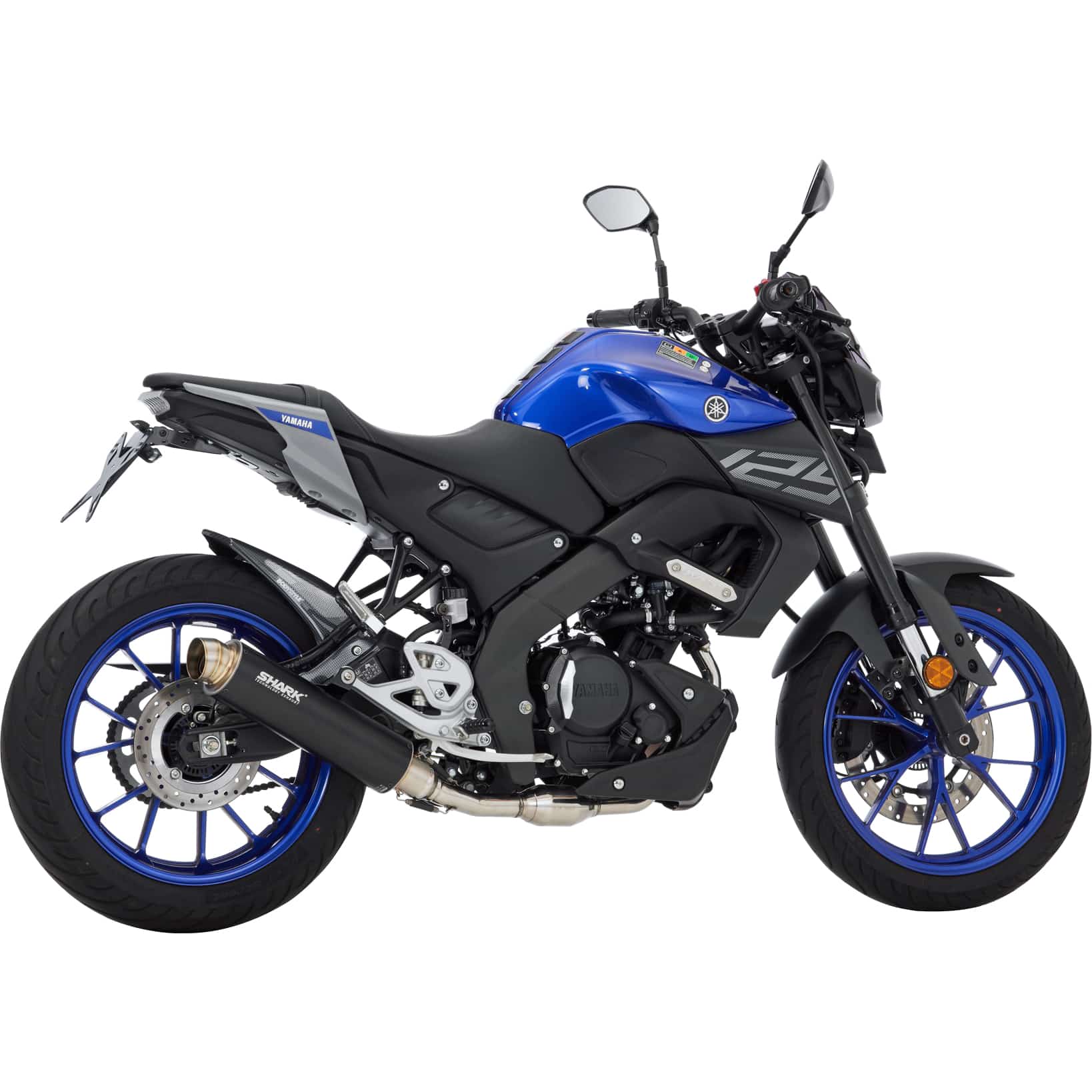 Shark exhaust SRC4 échappement 1in1 noir pour Yamaha MT-125/YZF R125 RE40
