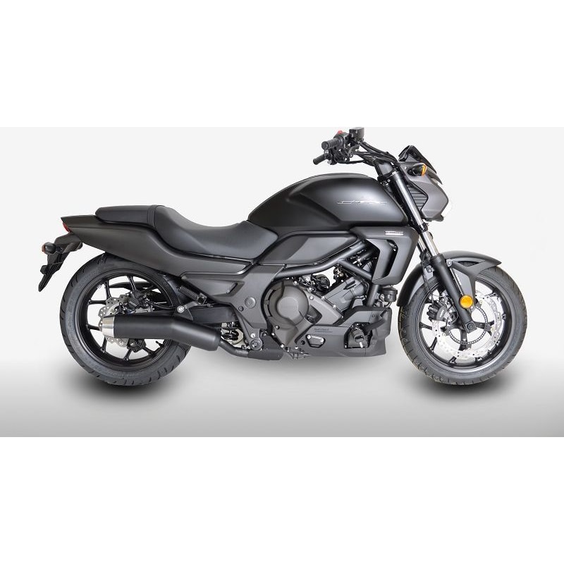 Miller Exhaust Auspuff slip-on Tapered schwarz/poliert für Honda CTX 700 N - Motorradteile & Ersatzteile - Auspuff