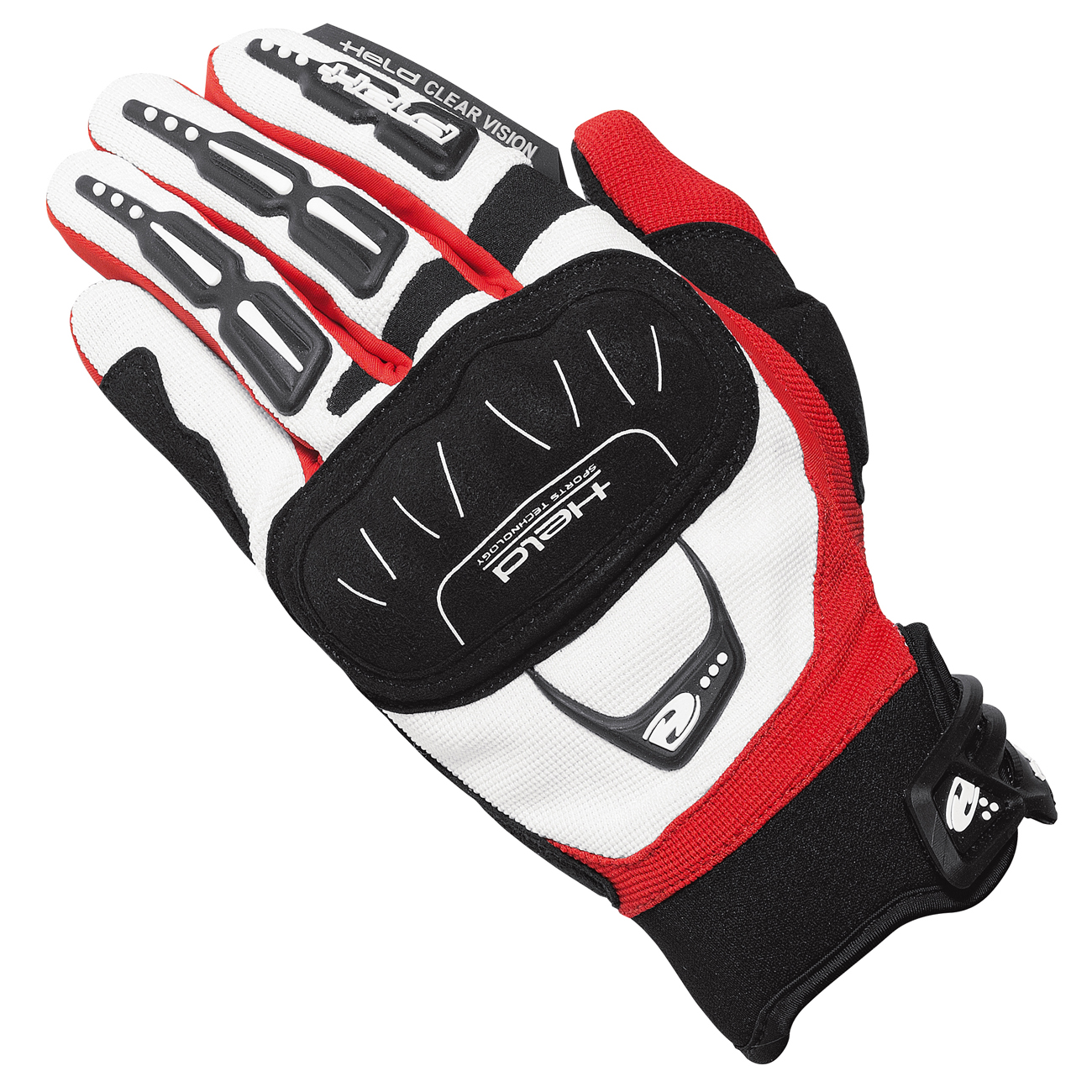 Held-Backflip Adventurehandschuh kurz weiß/rot 6-0001152007115802