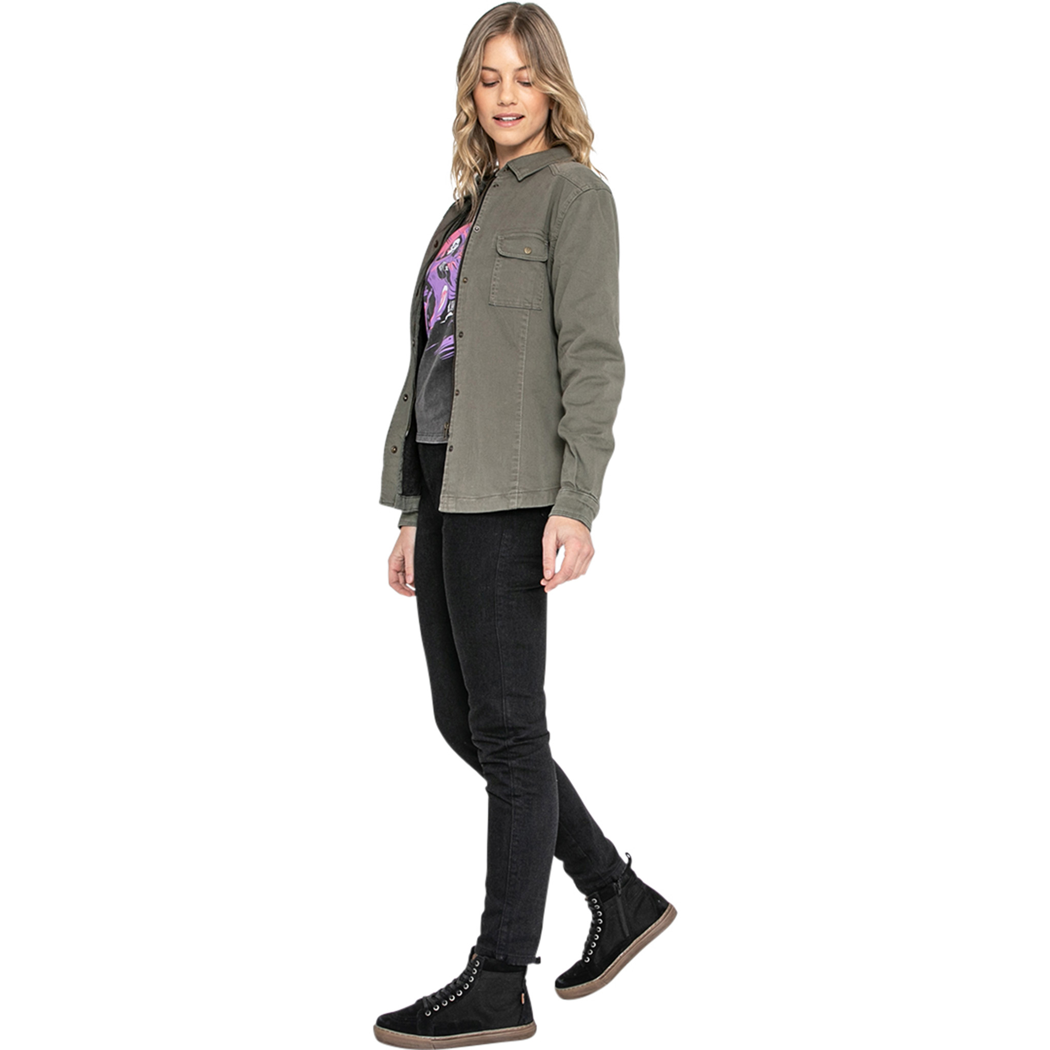 John Doe-Damen Motoshirt Hemd olive XL-2013821999026111