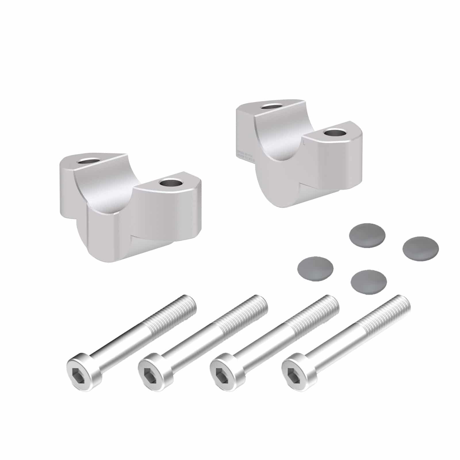 Hepco & Becker rialzo manubrio 20mm argento per Suzuki GSX-S 1000 2021-