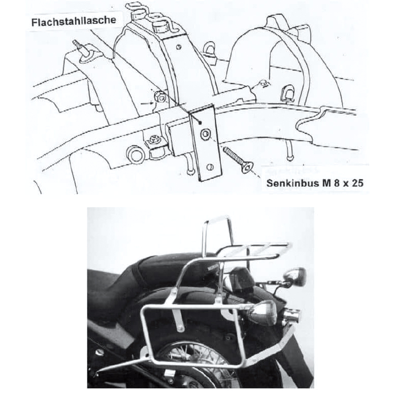 Hepco & Becker Komplett-Kofferträger chrom für VT 600 C Shadow 1988-1993 - Motorradzubehör - Motorradgepäck