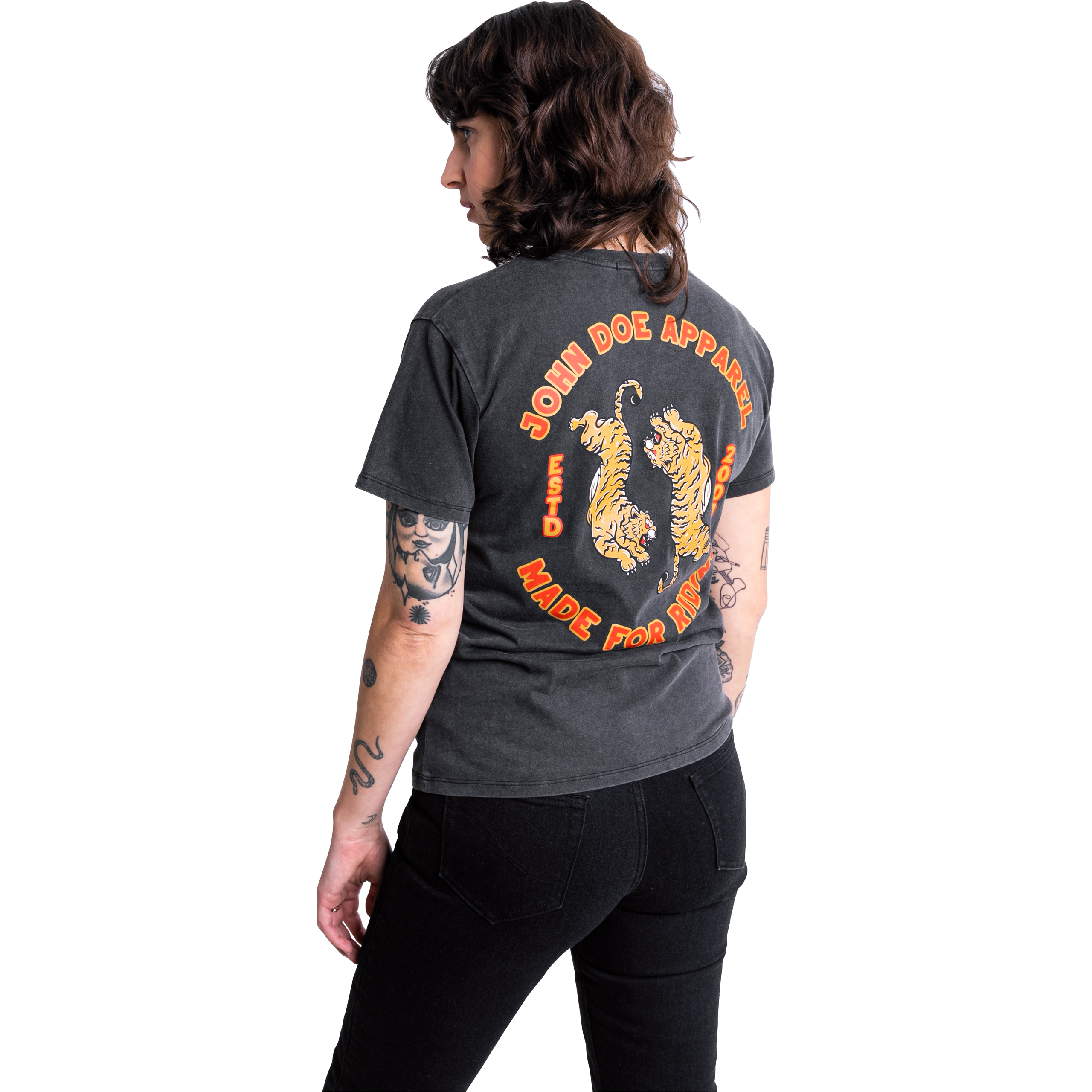 John Doe-T-Shirt Damen Tiger II Fade Out schwarz S-8021321999001108