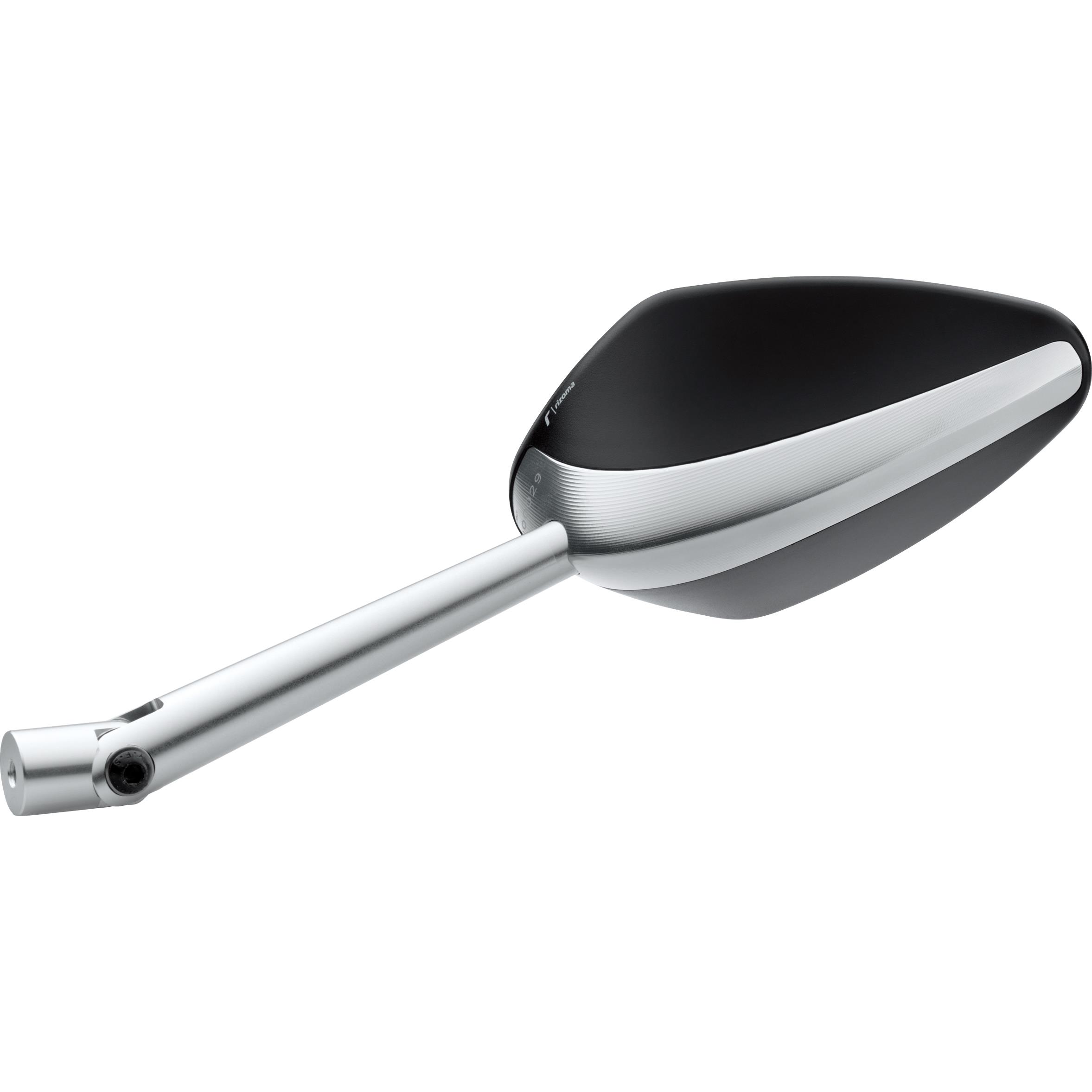 Rizoma-Lenkerspiegel ohne Aufnahme Veloce BS206A silber/schwarz-5694641113000732