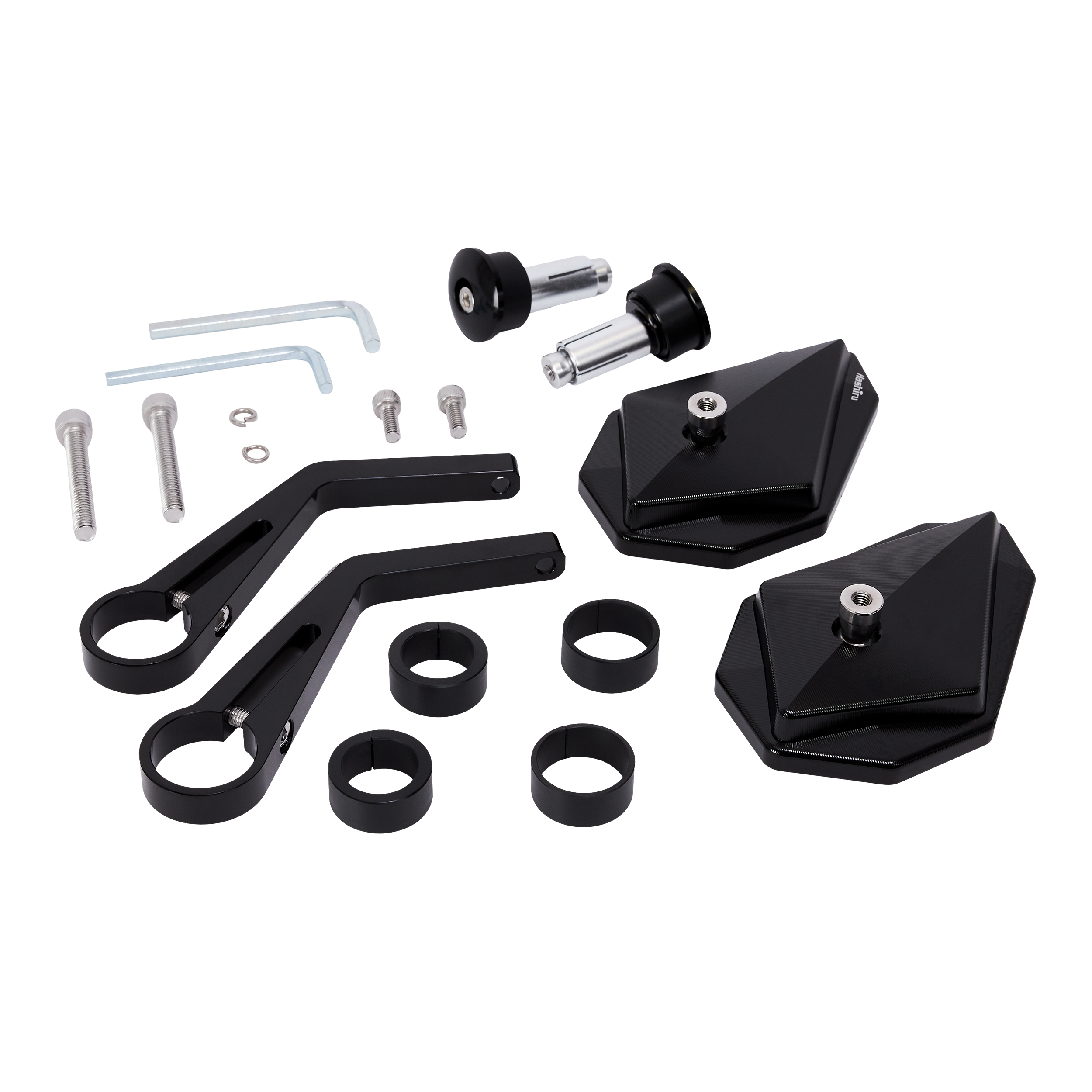Hashiru-Lenkerendenspiegelpaar Pulse Achteck CNC 13-18mm+22-30mm-0001345112000000