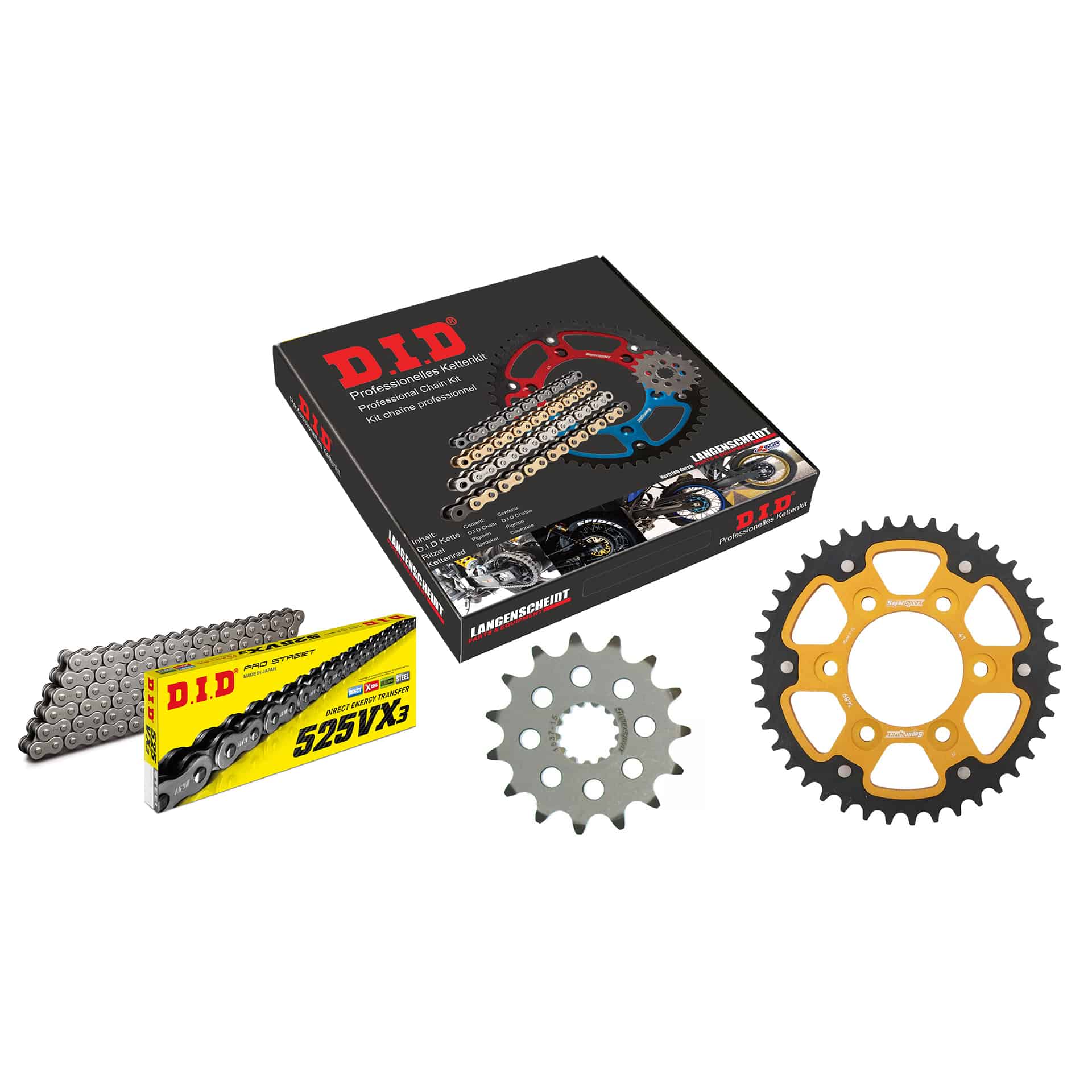D.I.D. Supersprox Kettenkit Stealth 525VX3 Niet X 15/41/112 gold für Z 1000 SX