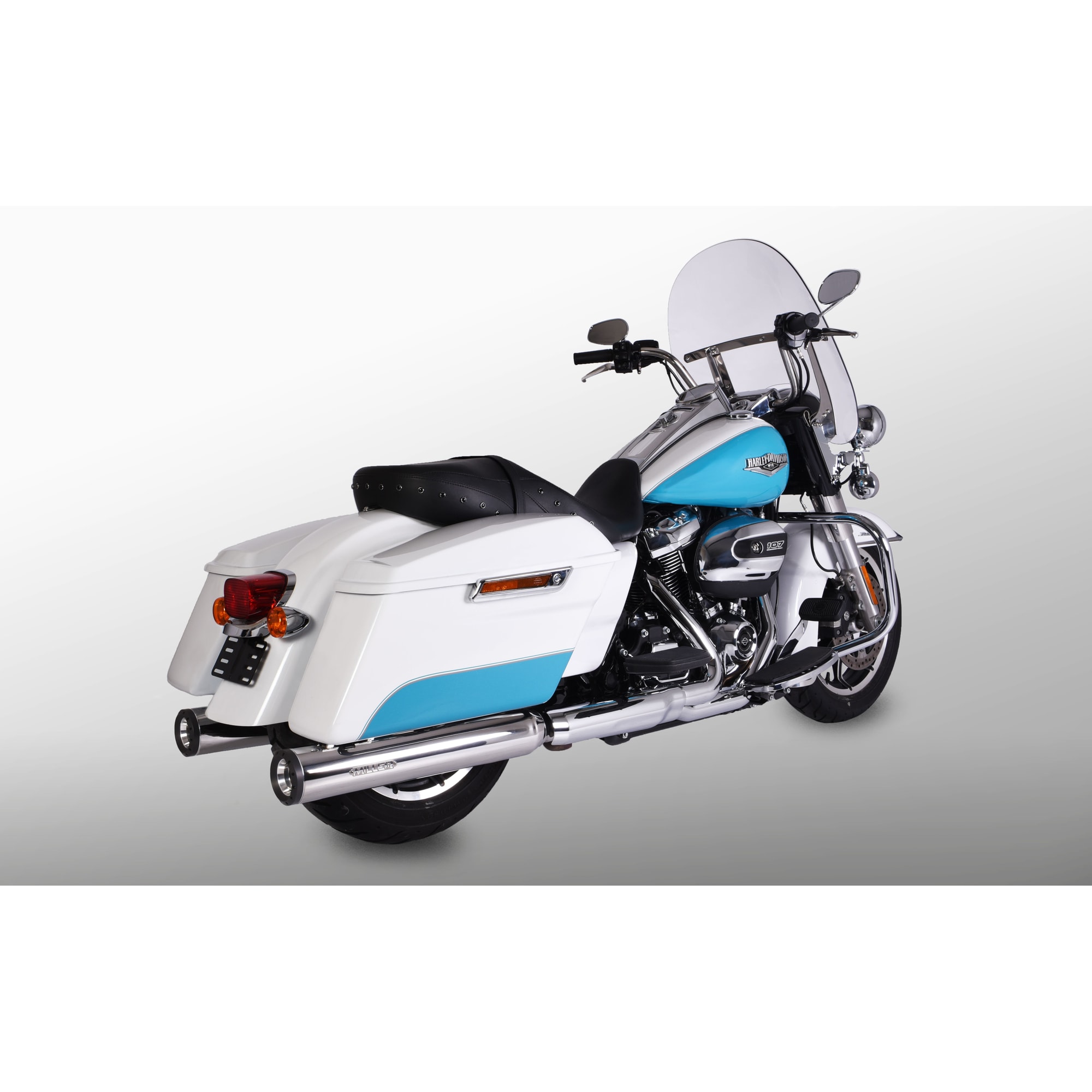 Miller Exhaust scarico slip-on coppia standard lucido/nero per HD Touring