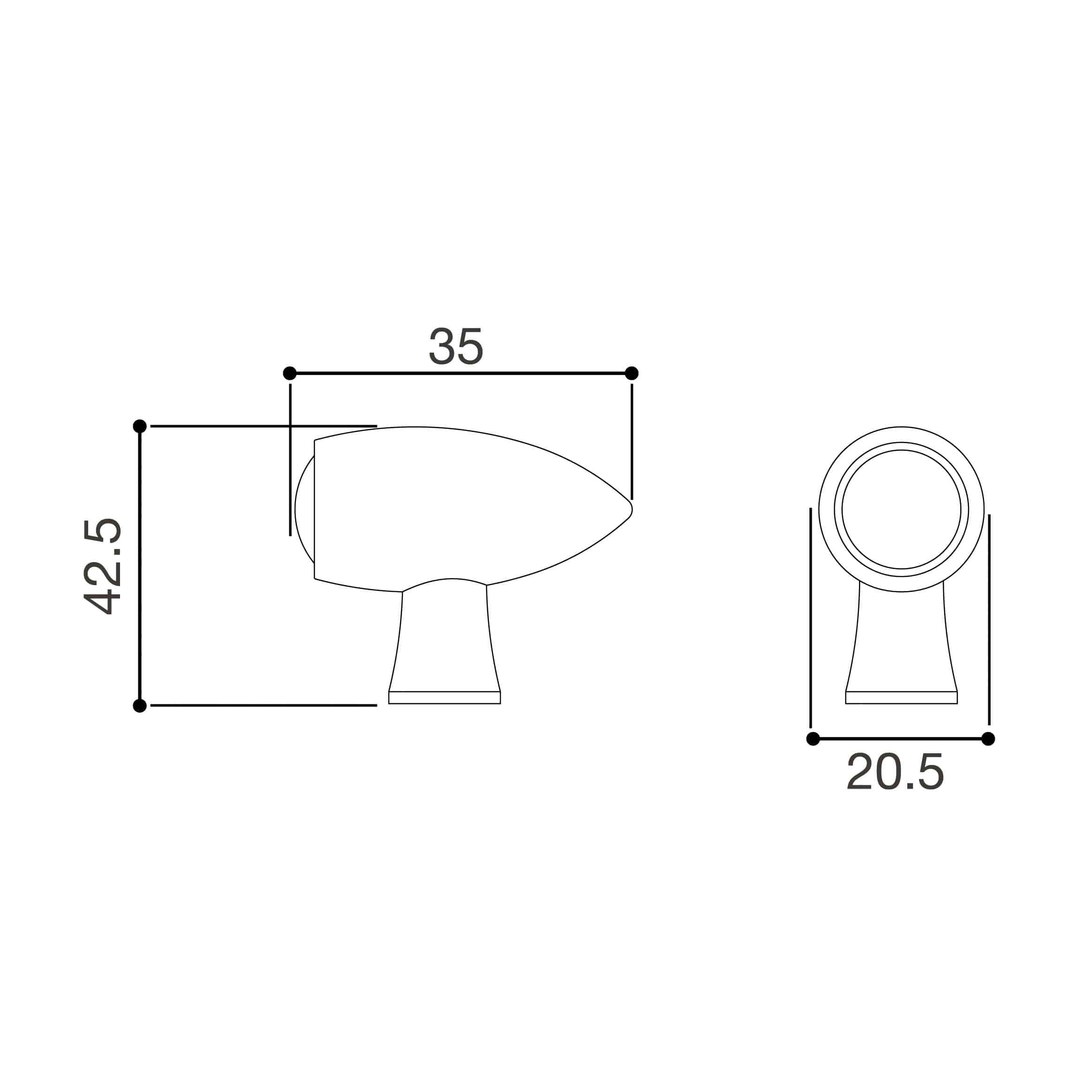 Rizoma-LED Blinker/Rücklicht Club S Alu M8 Ø21mm-5694771020000080
