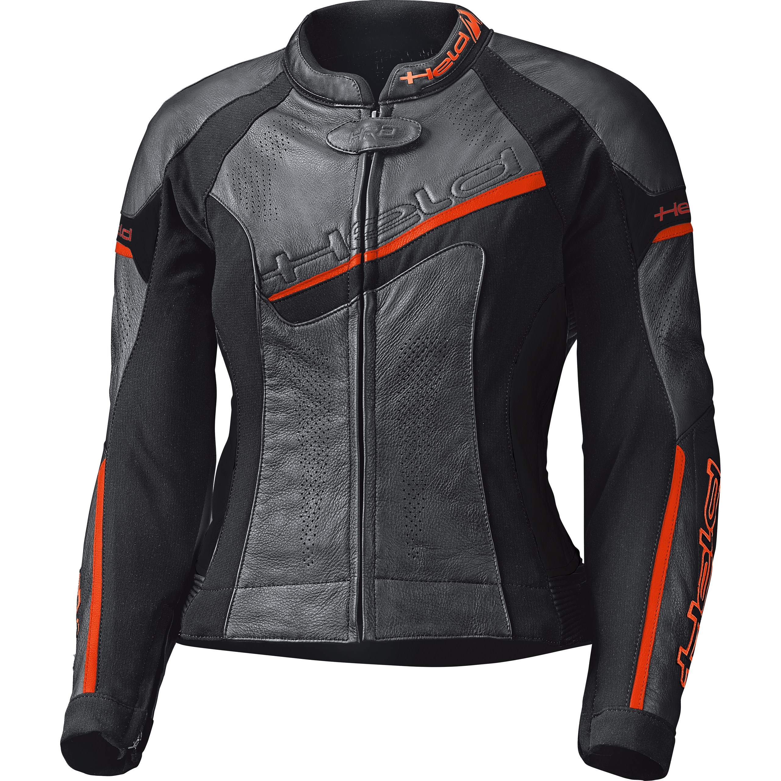 Held Debbie II Damen Lederjacke schwarz/neonrot 48 - Motorradbekleidung - Sport Motorradbekleidung
