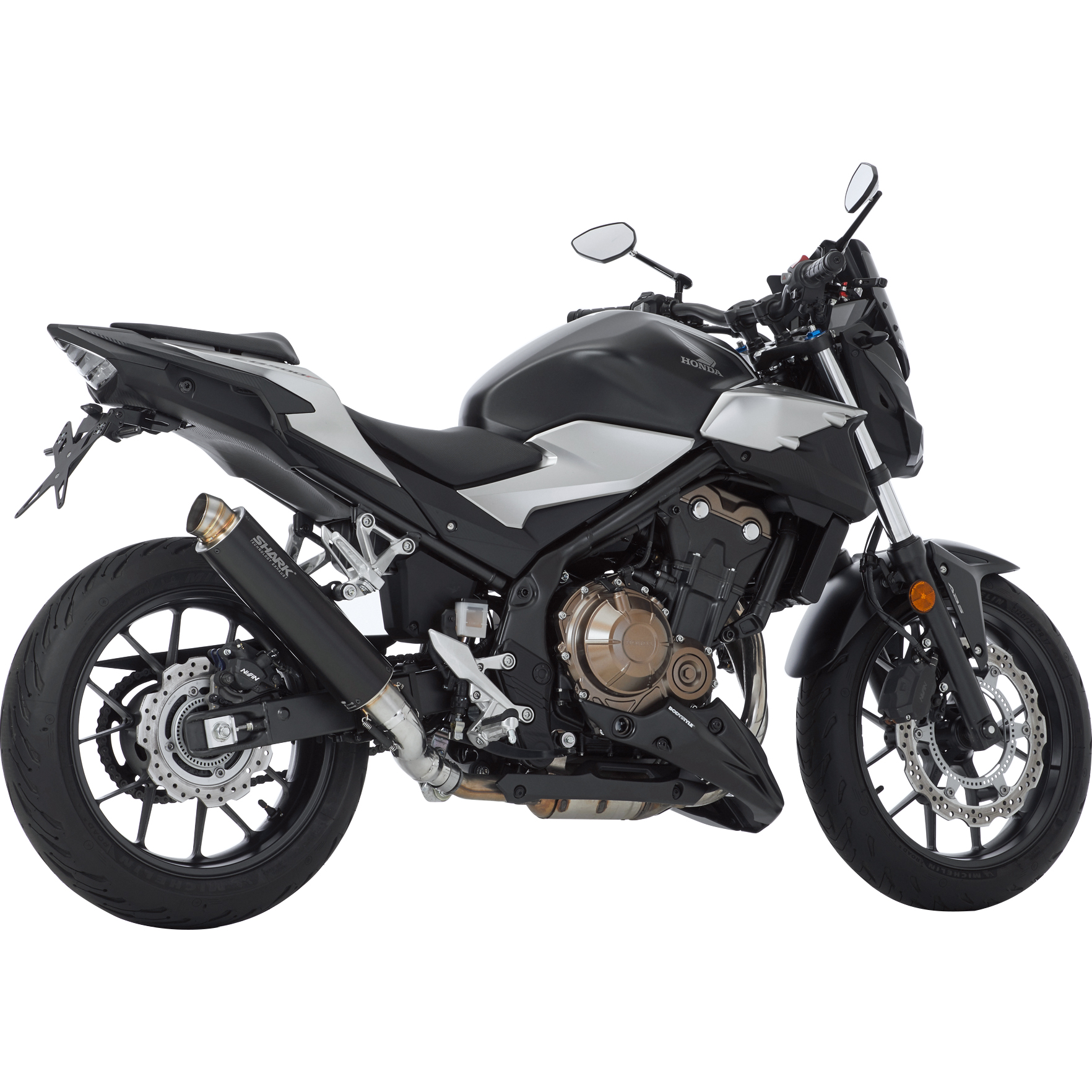 Shark exhaust SRC4 Auspuff schwarz 845103 für Honda CB/CBR/NX 500 2017- - Motorradteile & Ersatzteile - Auspuff