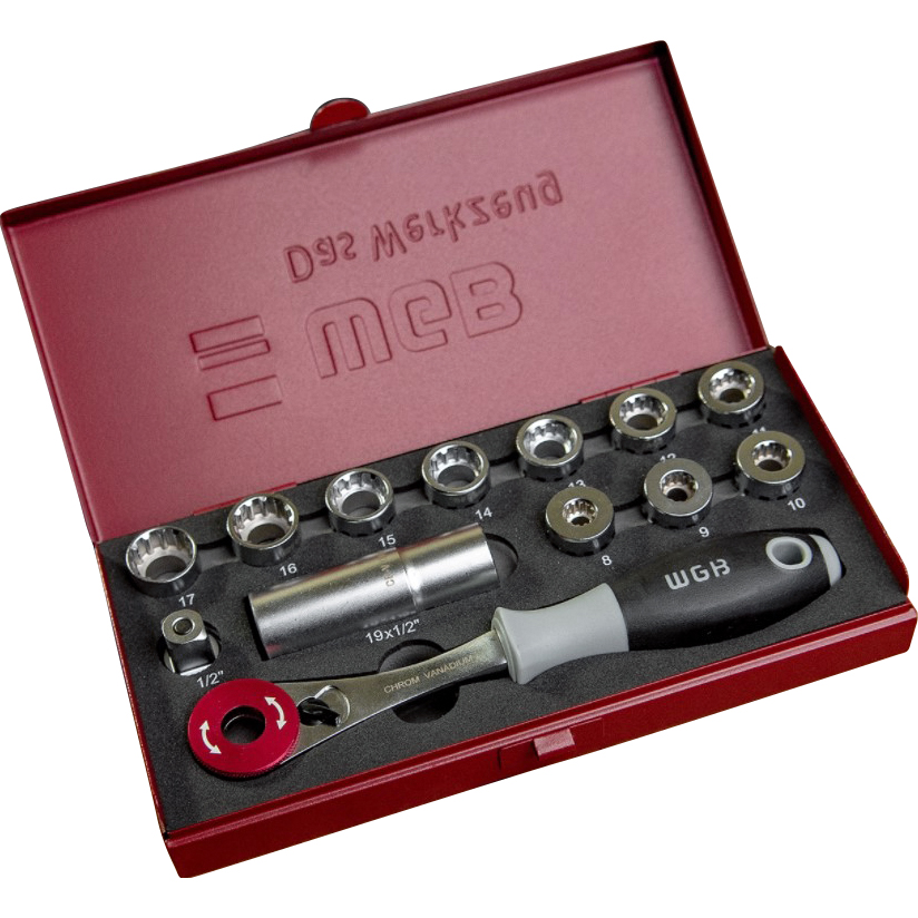 WGB-12,5mm (1/2") Durchsteck-Steckschlüssel-Garnitur 13-teilig-5709451158001330