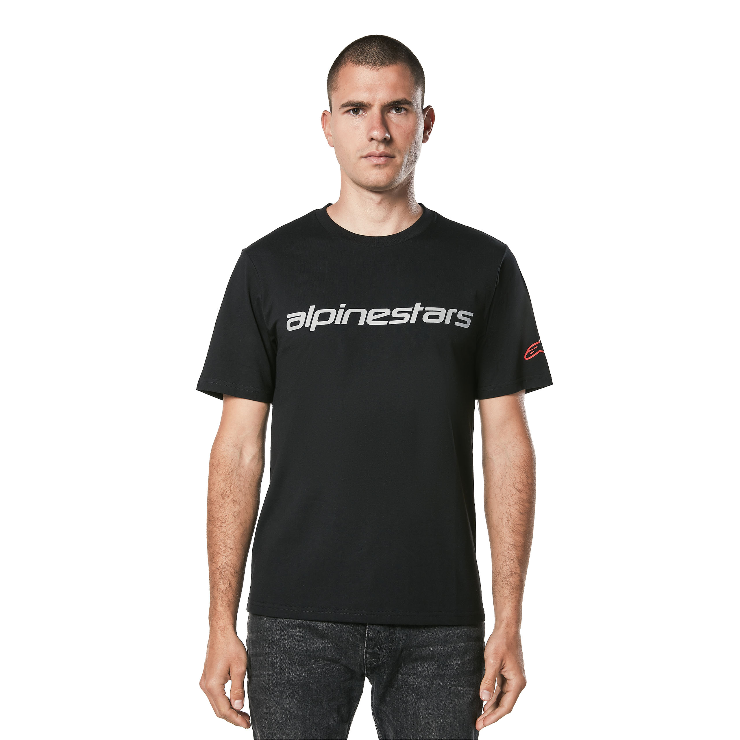 Alpinestars-Linear Wordmark 2.0 CSF T-Shirt schwarz/grau/rot-0001813003041