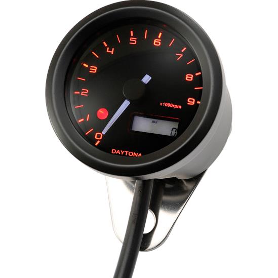 Daytona-Drehzahlmesser Velona Ø48mm bis 9000 U/min schwarz-5730971059001710